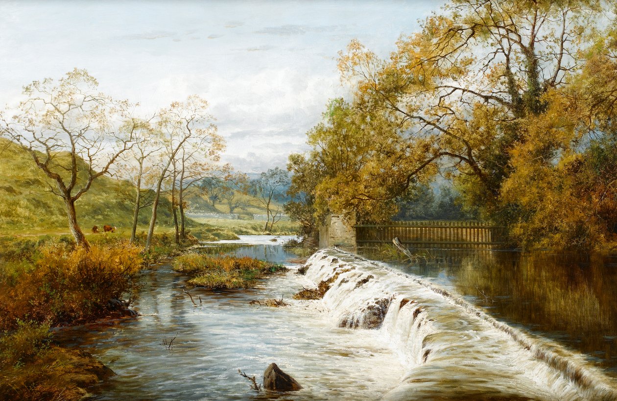 Ylivuotopato myllylammen rannalla, n. 1880 tekijältä English School