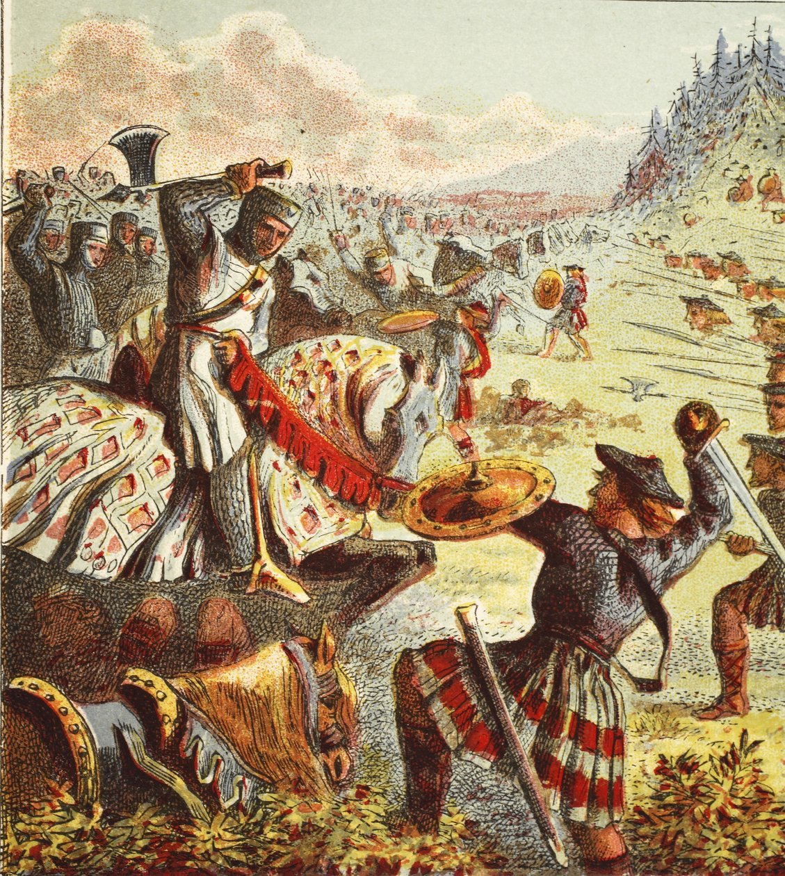 Edward I hyökkää Skotlantiin, pubiin. 1890 tekijältä English School