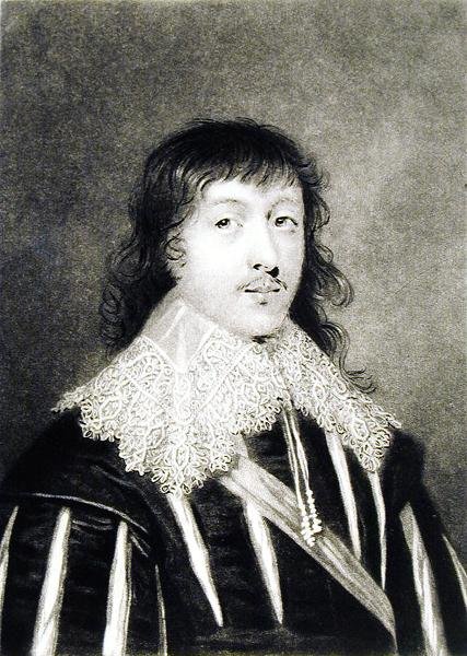Lucius, varakreivi Falkland (n. 1610-43) kuvitus teoksesta Portraits of Characters Illustrious in British History, kaiverrettu Richard Earlom (1743-1822) ja Charles Turner (n. 1773-1857) (mezzotint) (bw) tekijältä English School