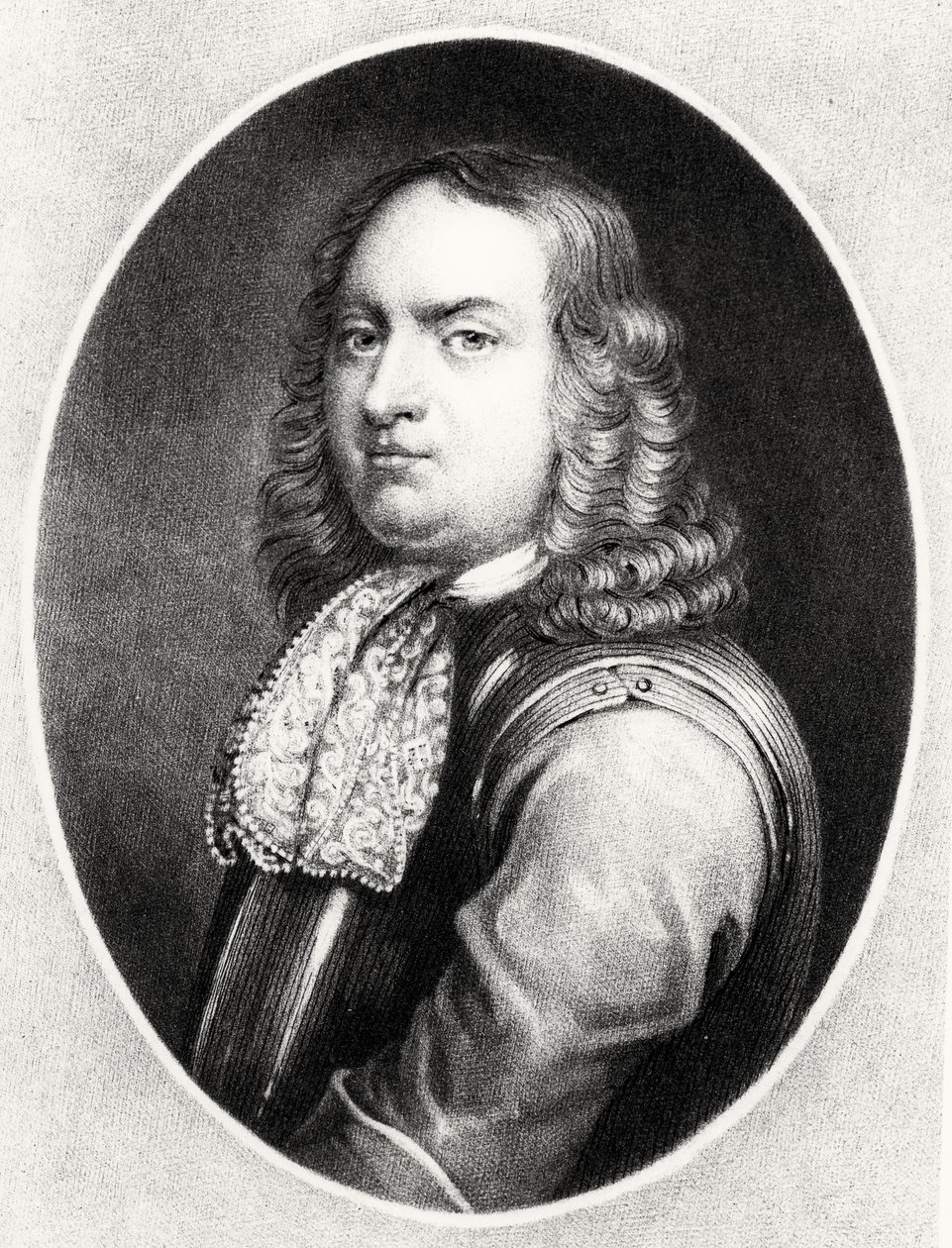 Richard Earlomin (1743-1822) ja Charles Turnerin (n. 1773-1857) kaivertama amiraali Robert Blaken (1599-1657) muotokuva teoksesta Illustrious Characters in British History (mezzotint) tekijältä English School