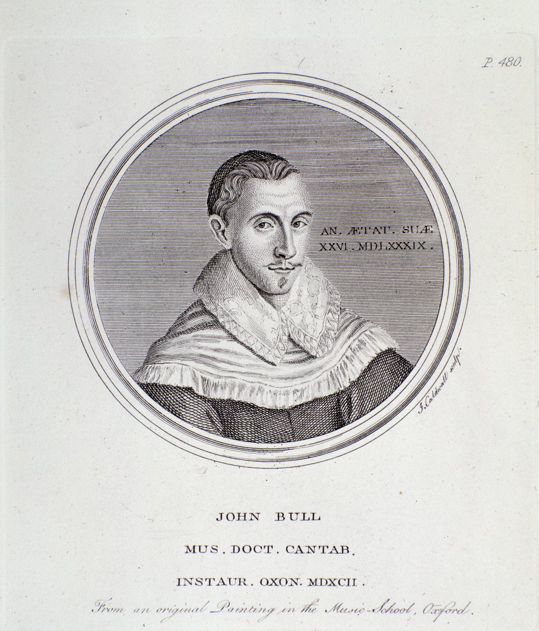 Muotokuva englantilaisesta säveltäjästä John Bullista (1562-1628) tekijältä English School
