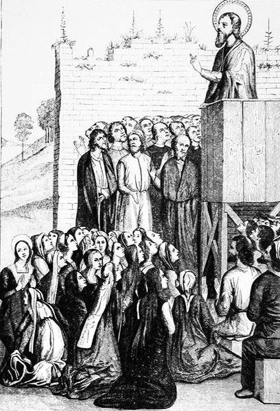 Kristinuskon apostolin saarna, kuvitus tieteestä ja kirjallisuudesta keskiajalla ja renessanssilla, kirjoittanut ja kaivertanut Paul Lacroix, 1878 tekijältä English School