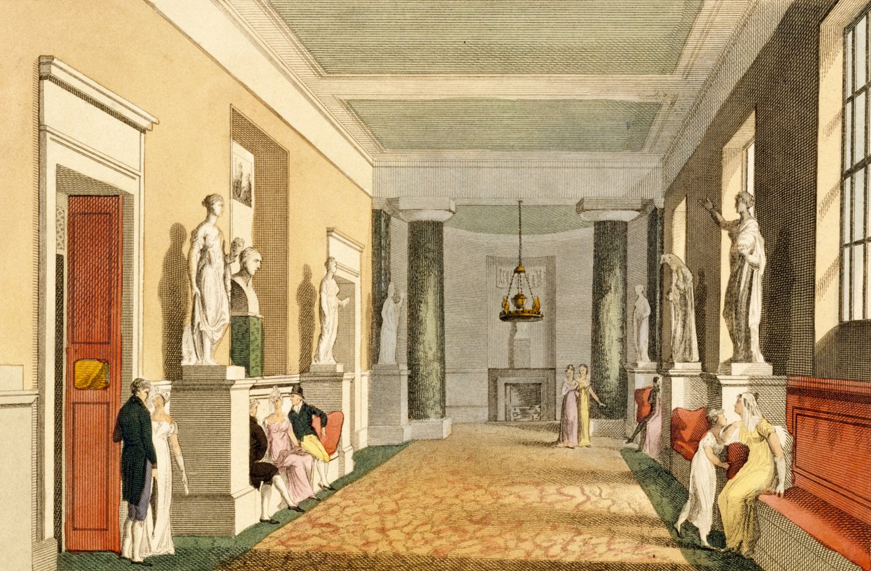 Saloon to the Private Boxes, Covent Garden Theatre, Ackermanns Microcosm of London, 1810 (akvatinta) tekijältä English School