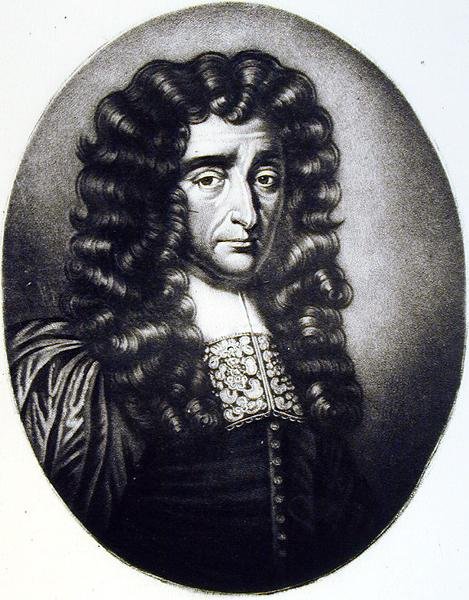 Sir Edmund Berry Godfrey (1621-78) kuvitus teoksesta Portraits of Characters Illustrious in British History, kaiverrettu Richard Earlom (1743-1822) ja Charles Turner (n. 1773-1857) (mezzotint) (bw pho) tekijältä English School