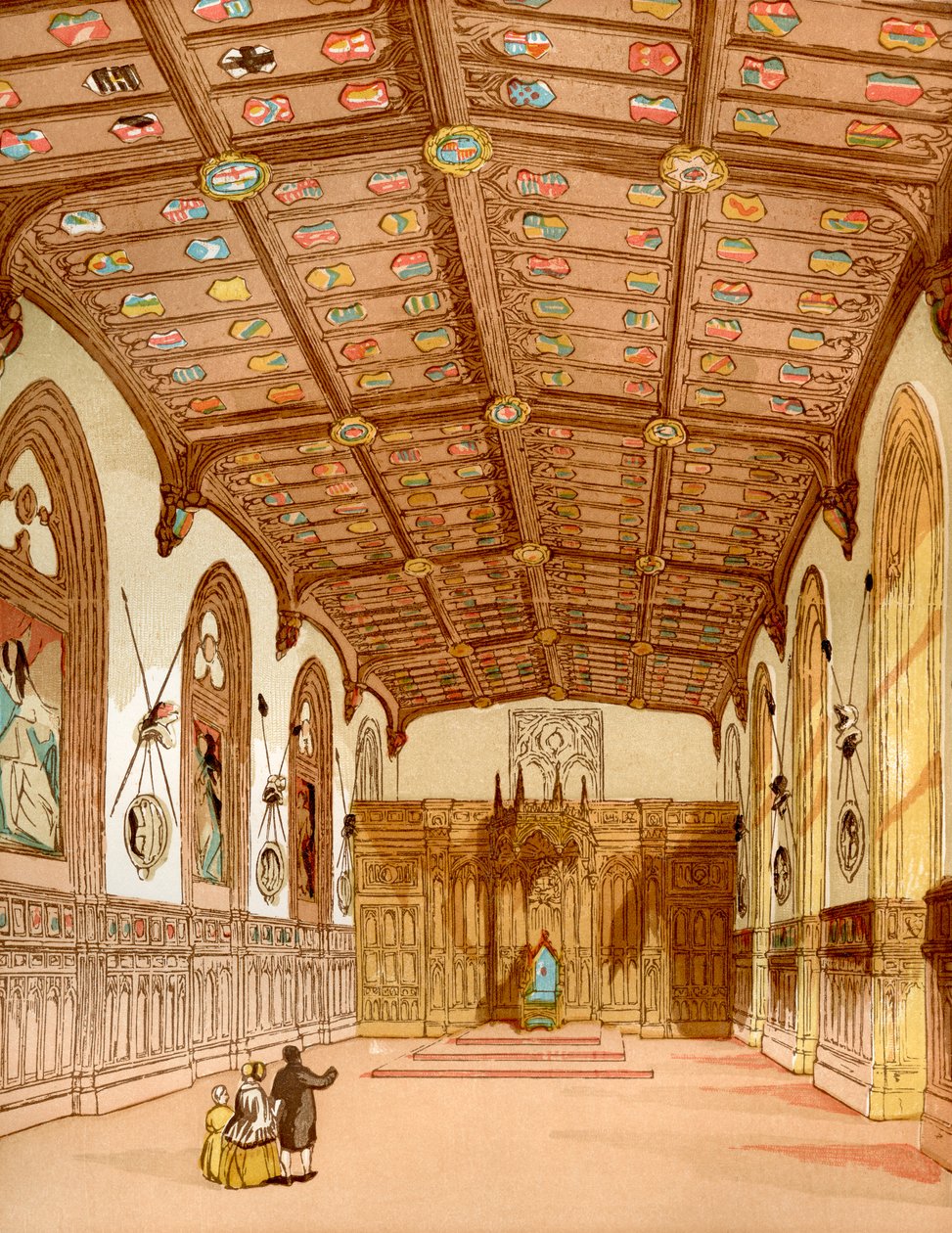 St. Georges Hall, Windsorin linna, Windsor, Englanti, Vanhasta Englannista: Kuvamuseo, pubi. 1847 tekijältä English School