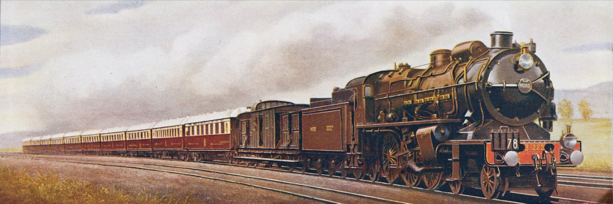 Super Pacific of the Northern Railway of France, kuvitus The Wonder Book of Railways -kirjasta, neljästoista painos, toimittanut Harry Golding, 1929 tekijältä English School