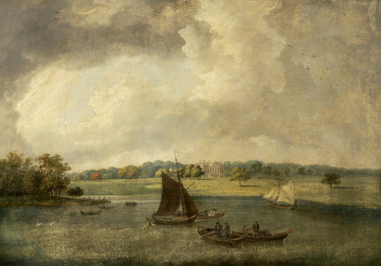 Tabley House Meren toiselta puolelta, Cheshire, 1800-50 tekijältä English School