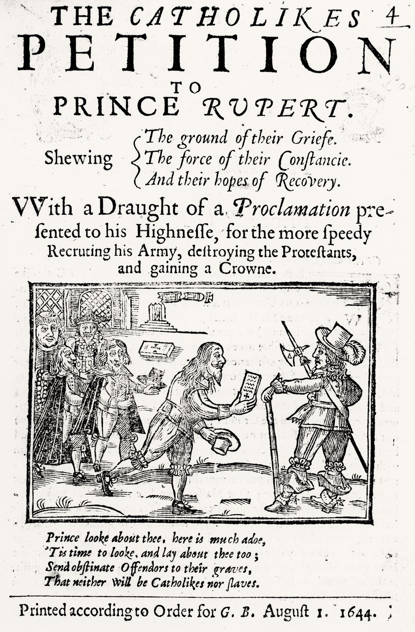 Katolisten vetoomus prinssi Rupertille (1619-82) 1644 tekijältä English School