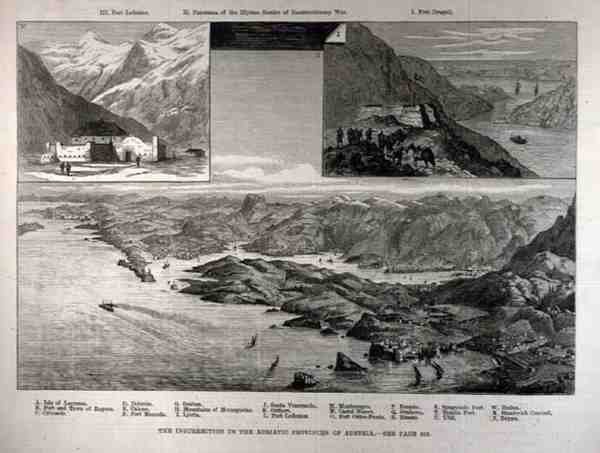 Kapina Itävallan Adrianmeren maakunnissa, The Illustrated London News, 1. huhtikuuta 1882 tekijältä English School