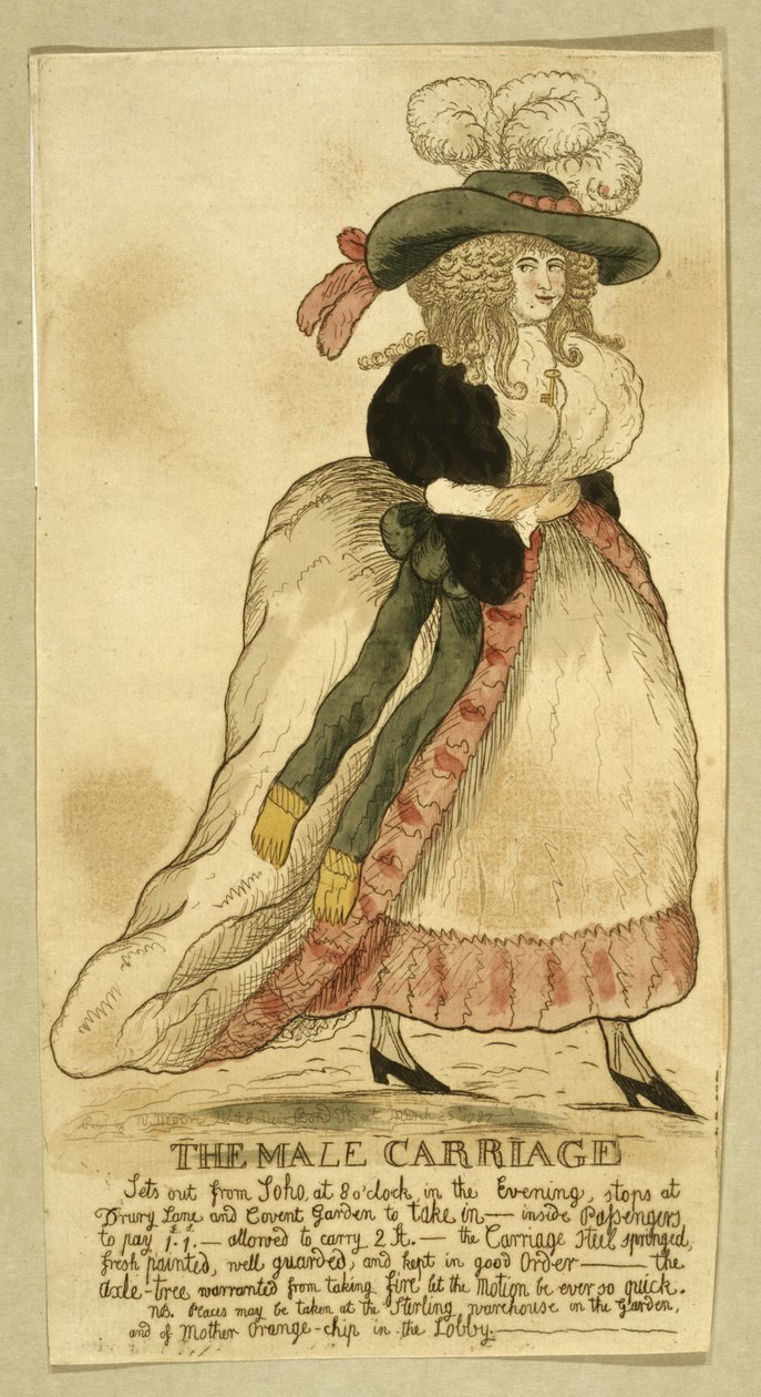 Miesten vaunu, pubi. N. Moore, Lontoo, 25. maaliskuuta 1787 (käsinvärinen kaiverrus) tekijältä English School