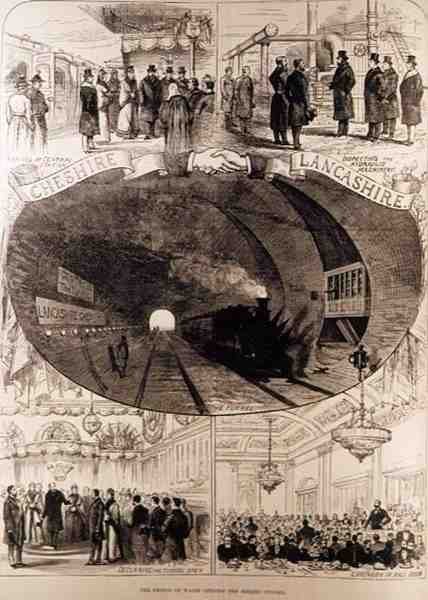 Walesin prinssi avaa Mersey-tunnelin, The Illustrated London News, 30. tammikuuta 1886 tekijältä English School