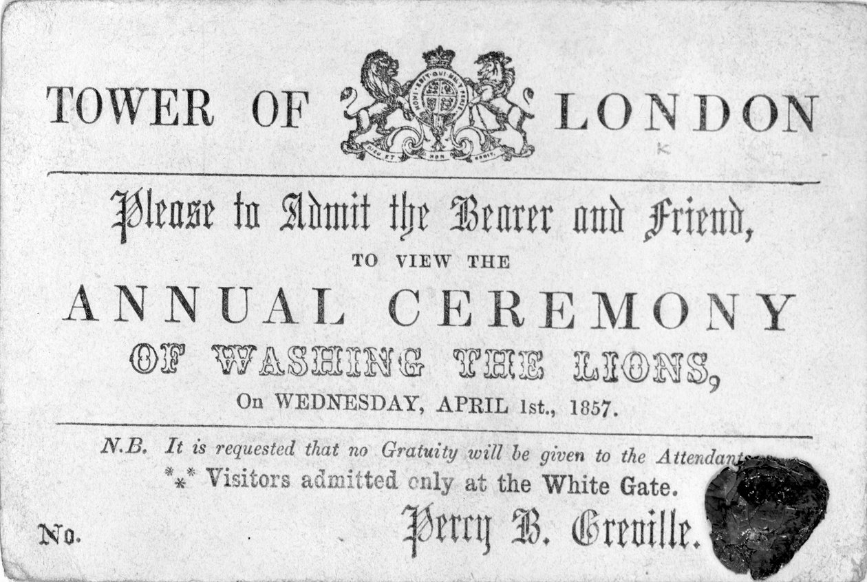 Tower of London -lippu, 1857 tekijältä English School