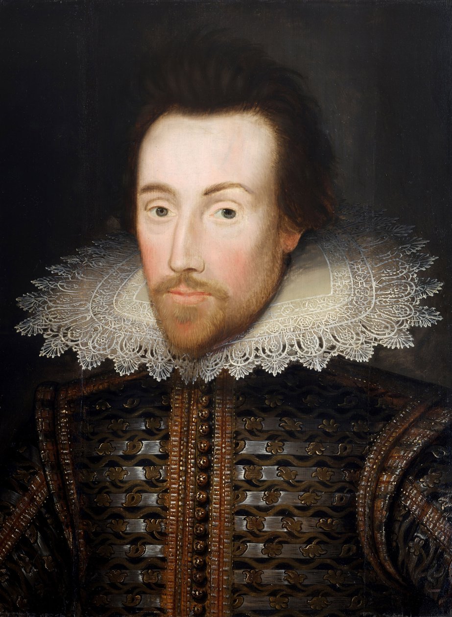 William Shakespeare, anonyymi maalaus Cobben muotokuvan jälkeen, n. 1610 tekijältä English School