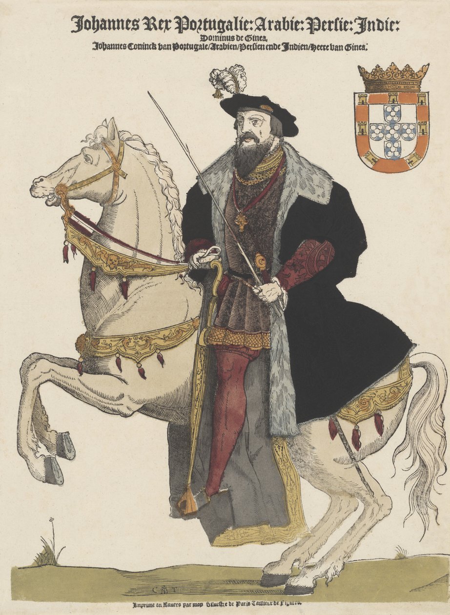 Johannes III Portugalilainen (1502-1557), pub. 16. vuosisata tekijältä Flemish School