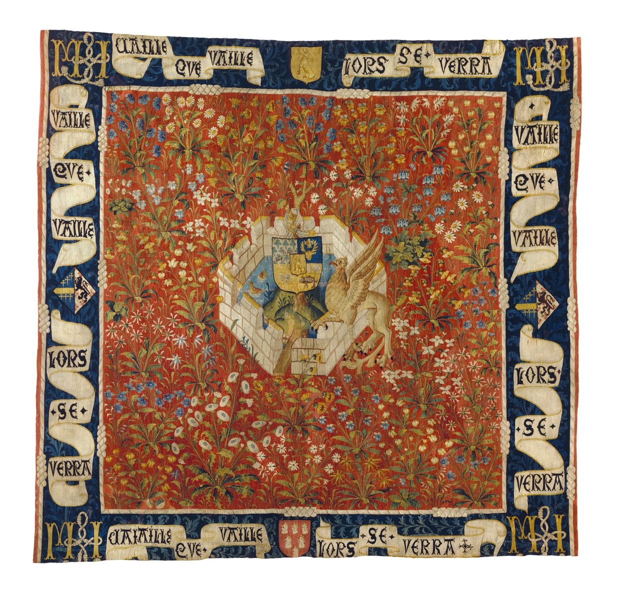 Millefleurs Tapestry, n. 1520 (villa & silkki) tekijältä Flemish School