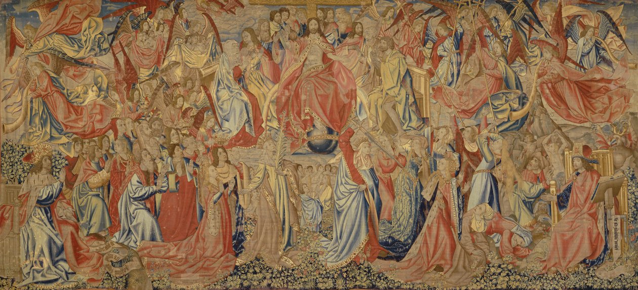 Viimeinen tuomio, n. 1500 (villa ja silkki) tekijältä Flemish School