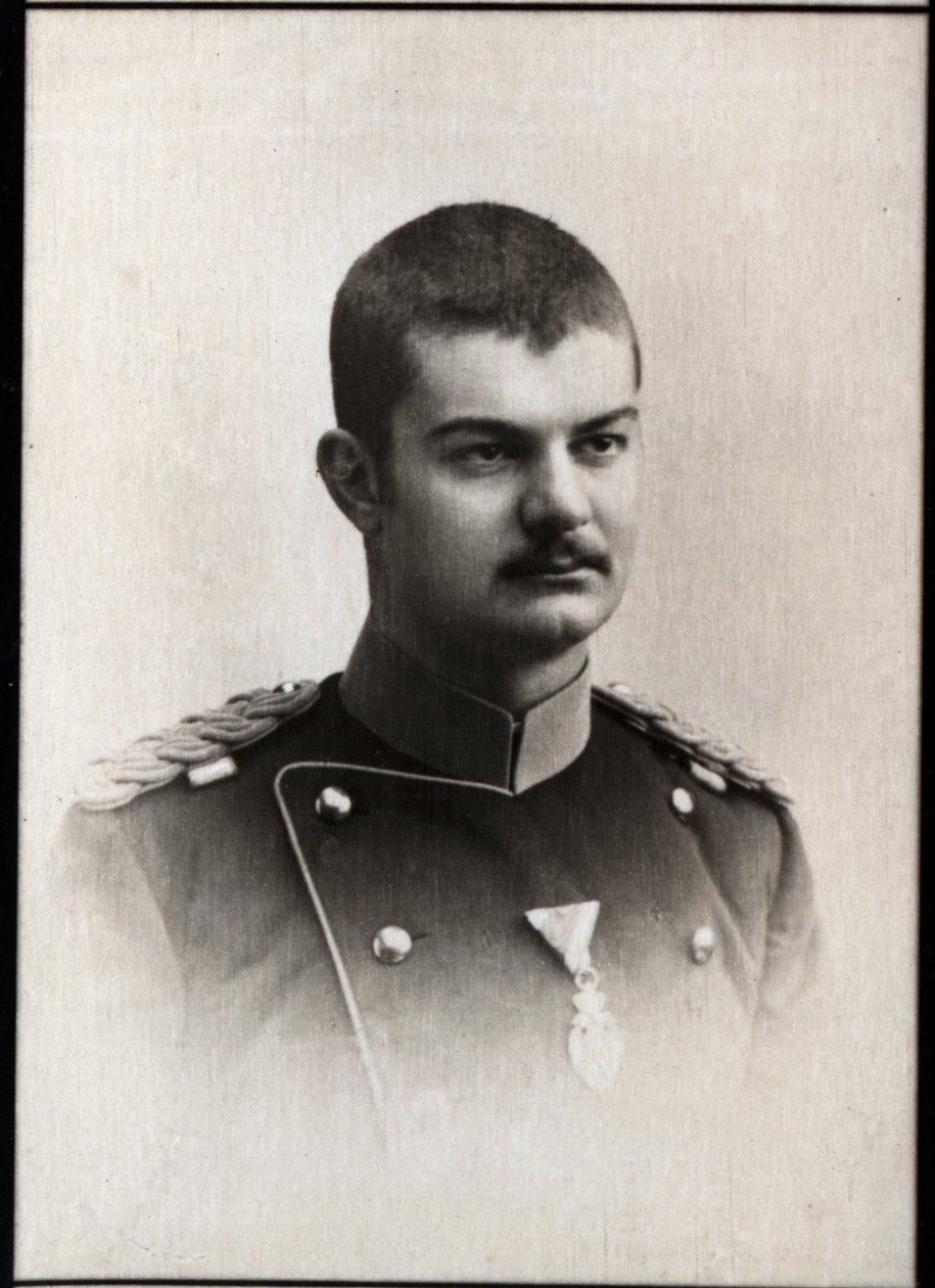 Serbian kuninkaan Aleksanteri I Obrenovicin (1876-1903) muotokuva. tekijältä French Photographer