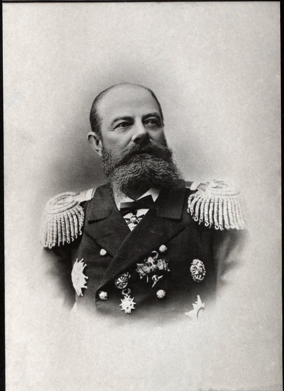 Muotokuva Avellanista, Venäjän amiraalista ja Venäjän Välimeren laivaston komentajasta. tekijältä French Photographer
