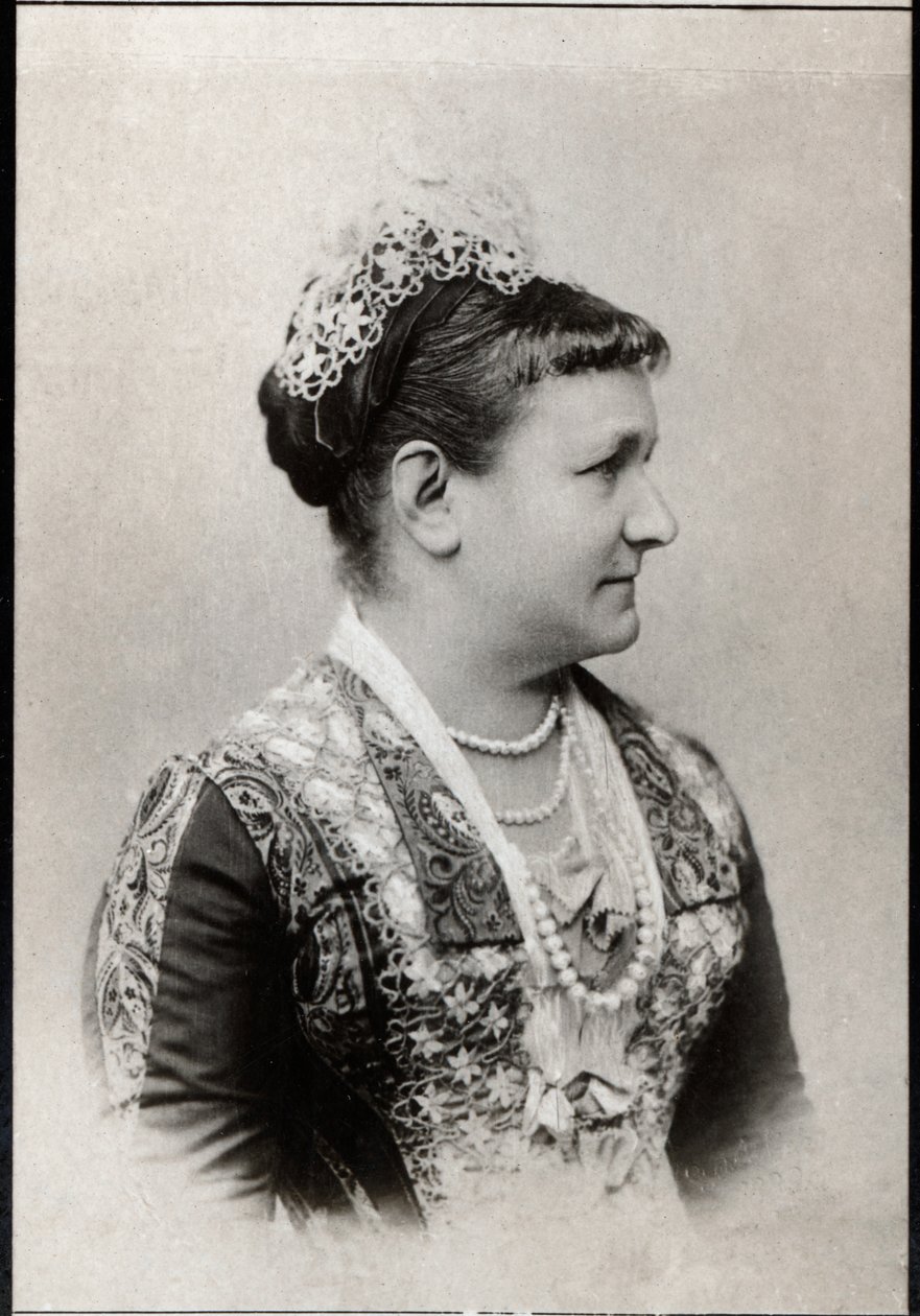 Saksin kuningattaren Carola of Vasa (1833-1907) muotokuva. tekijältä French Photographer