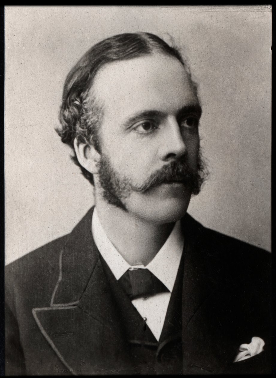 Lord Arthur James Balfourin (1848-1930), brittiläisen poliitikon ja valtiomiehen muotokuva. tekijältä French Photographer