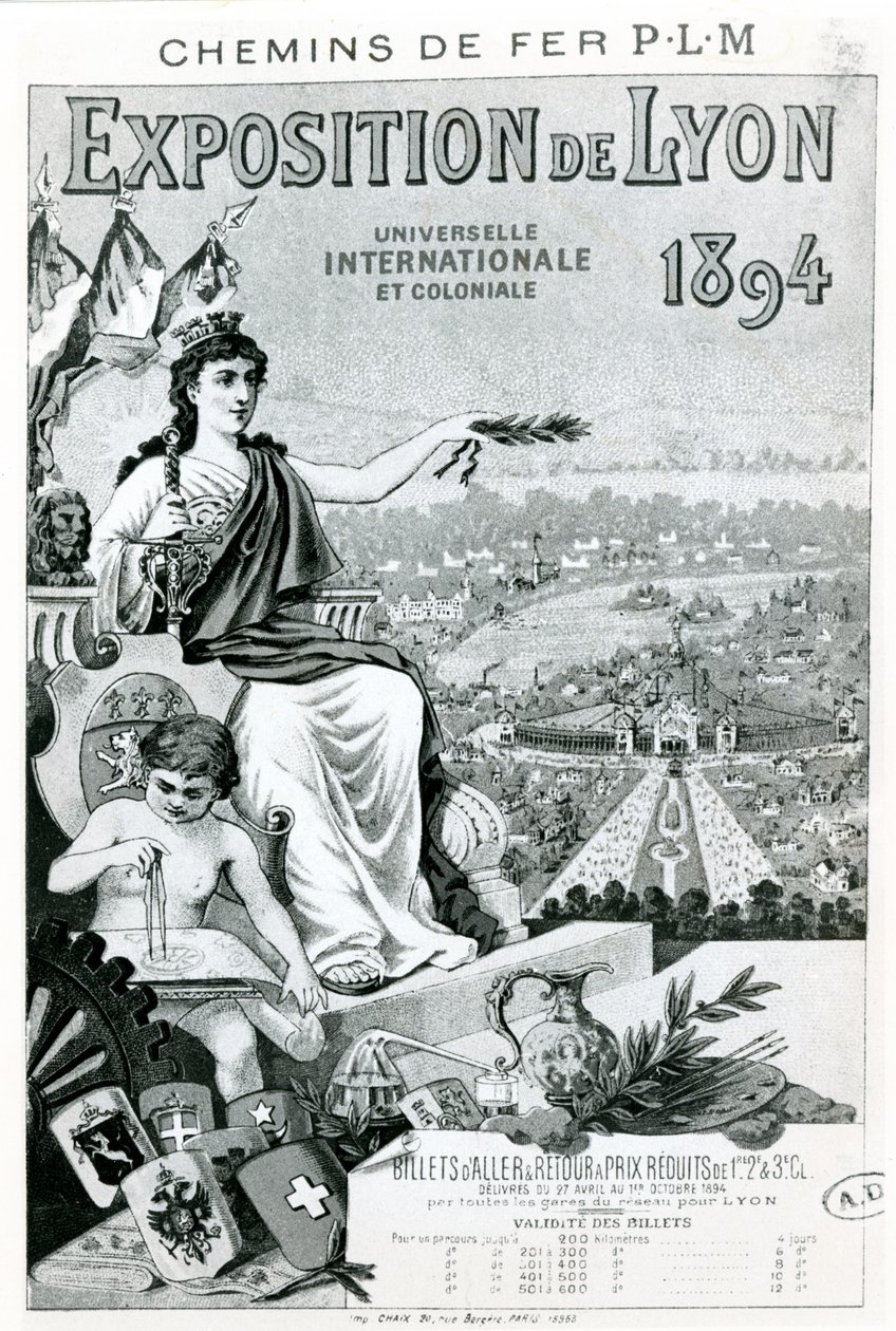 Mainos Exposition de Lyonista, 1894 tekijältä French School