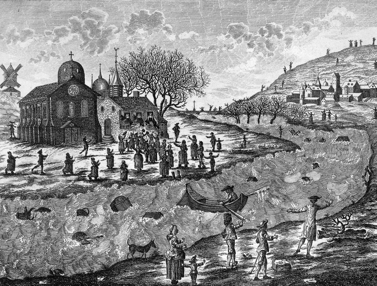 Tulvat Ranskassa joulukuussa 1784 tekijältä French School