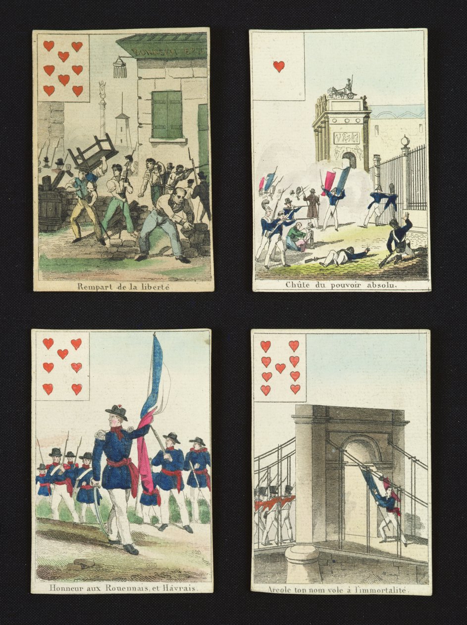 Neljä pelikorttia heinäkuun 1830, 1831 sankareiden muistoksi tekijältä French School