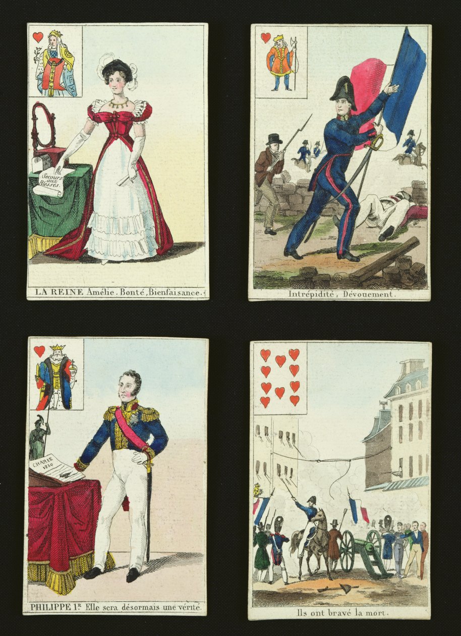 Neljä pelikorttia heinäkuun 1830, 1831 sankareiden muistoksi tekijältä French School