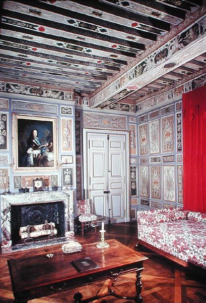 Viole-perheen käsivarsilla maalatun makuuhuoneen sisustus, 1633 tekijältä French School