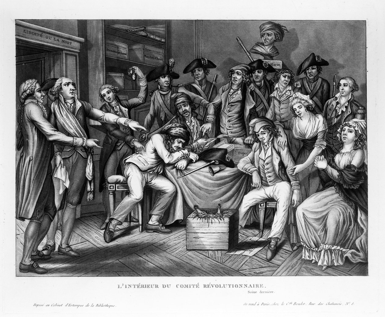 Interior of the Revolutionary Commitity, pub. 1794 tekijältä French School
