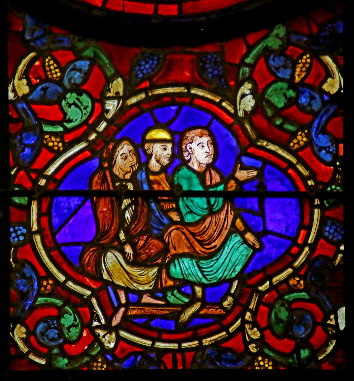 Mga nanonood, eksena mula sa Life of St. Martin, Chartres Cathedral finn tekijältä French School