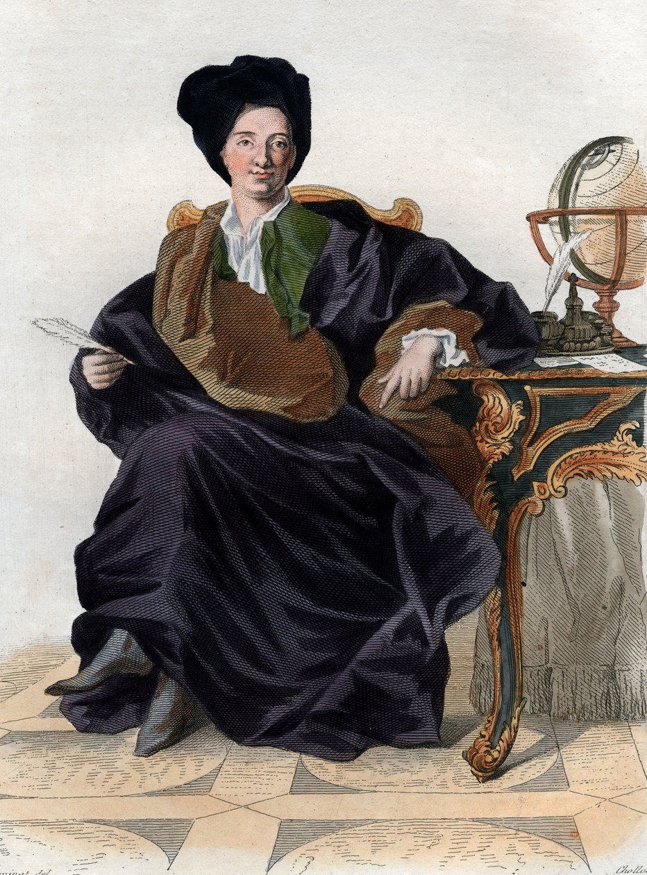 Bernard Le Bouyer (Le Bovier) de Fontenelle (1657-1757), ranskalaisen kirjailijan muotokuva. tekijältä French School