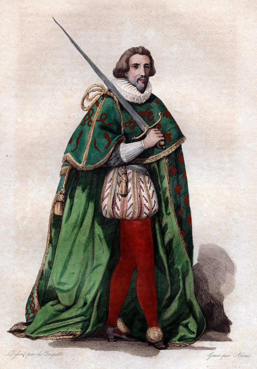Lesdiguieresin herttua (1543-1626), ranskalainen sotilas ja Ranskan konstaapeli Francois de Bonnen muotokuva. tekijältä French School