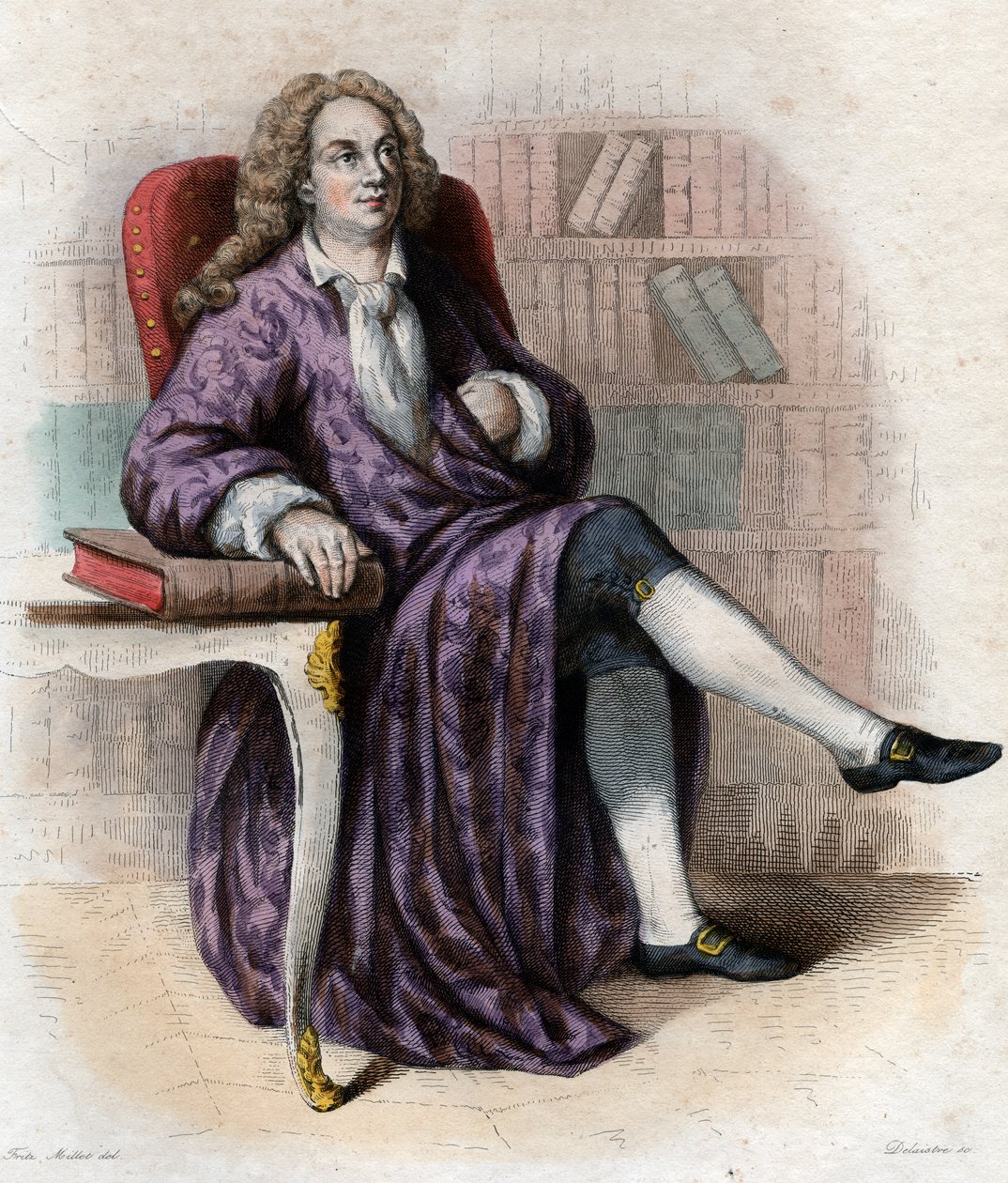 Jean Baptiste Rousseaun (1670-1741), ranskalaisen runoilijan muotokuva. tekijältä French School