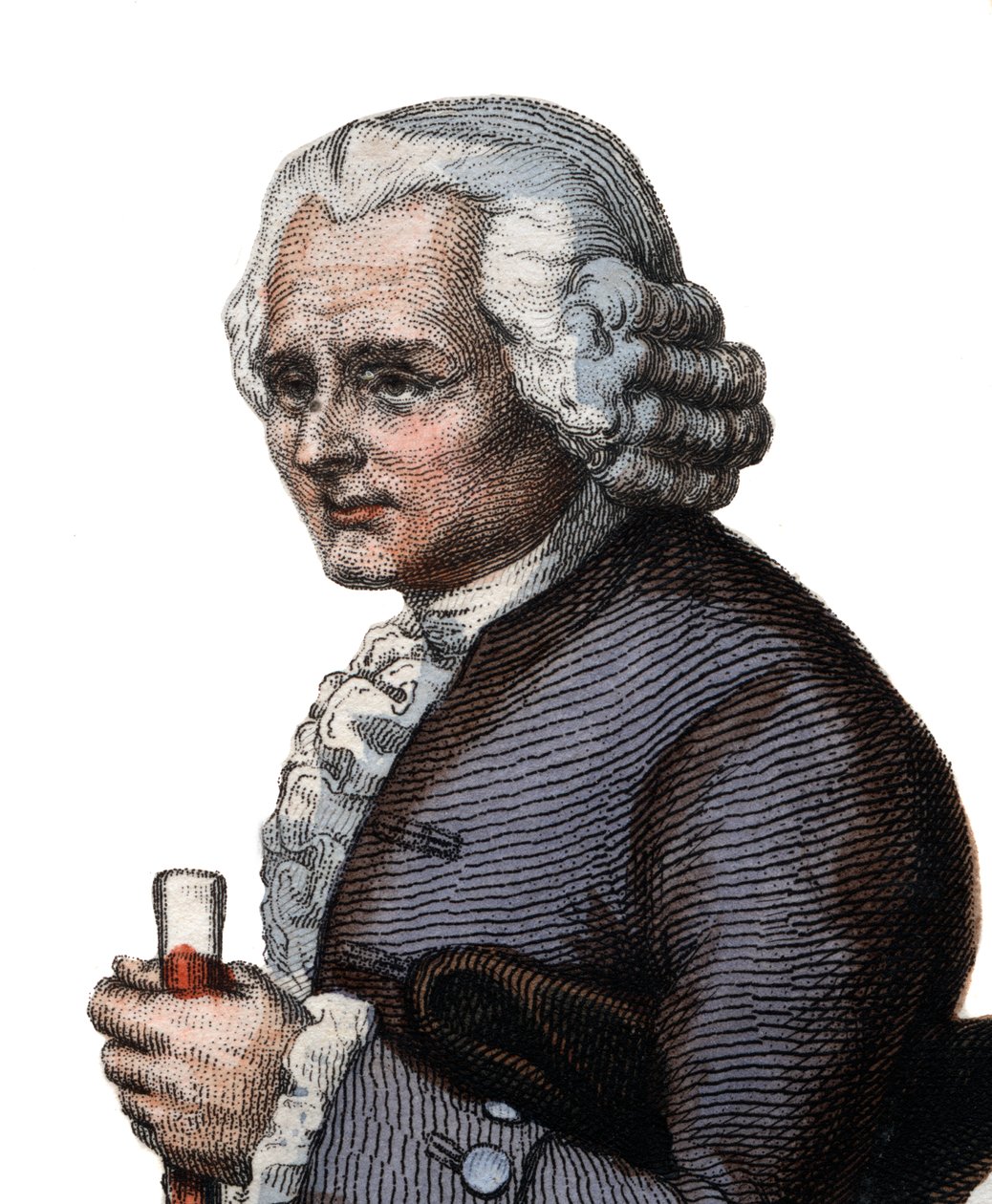 Muotokuva sveitsiläisestä filosofista Jean-Jacques Rousseausta (1712-1778). tekijältä French School