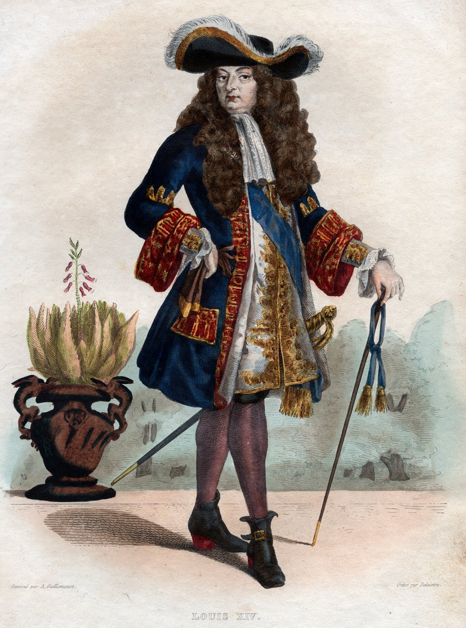 Ranskan kuninkaan Ludvig XIV:n (1638-1715) muotokuva. tekijältä French School