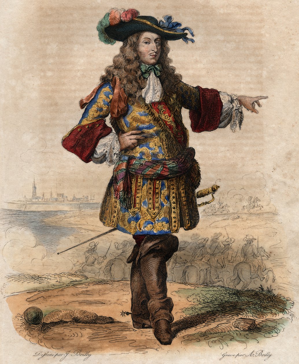 Louis de Bourbonin, Conden prinssin (1621-1686), ranskalaisen kenraalin, le Grand Conden muotokuva. tekijältä French School