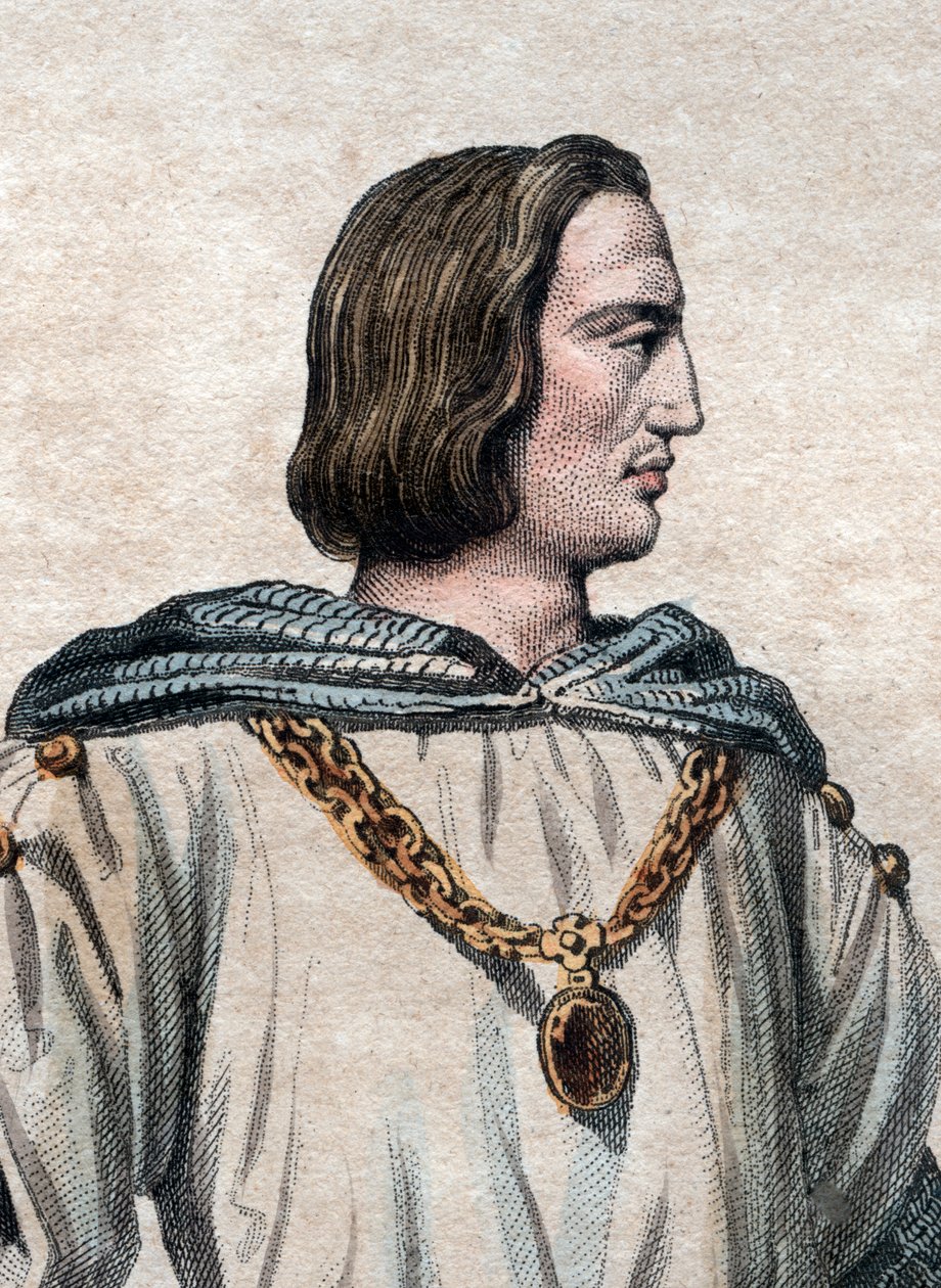 Ranskan kuninkaan Philip II Augustuksen (1165-1223) muotokuva. tekijältä French School