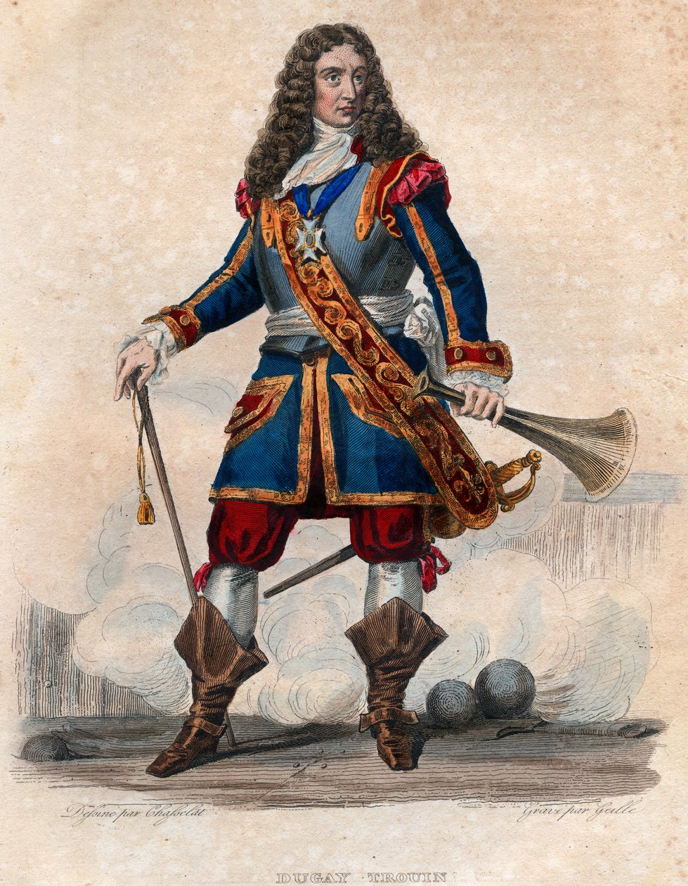 Muotokuva Rene Duguay Trouinista (Rene Trouin du Gue nimeltä) (1673-1736), ranskalainen korsaari. tekijältä French School