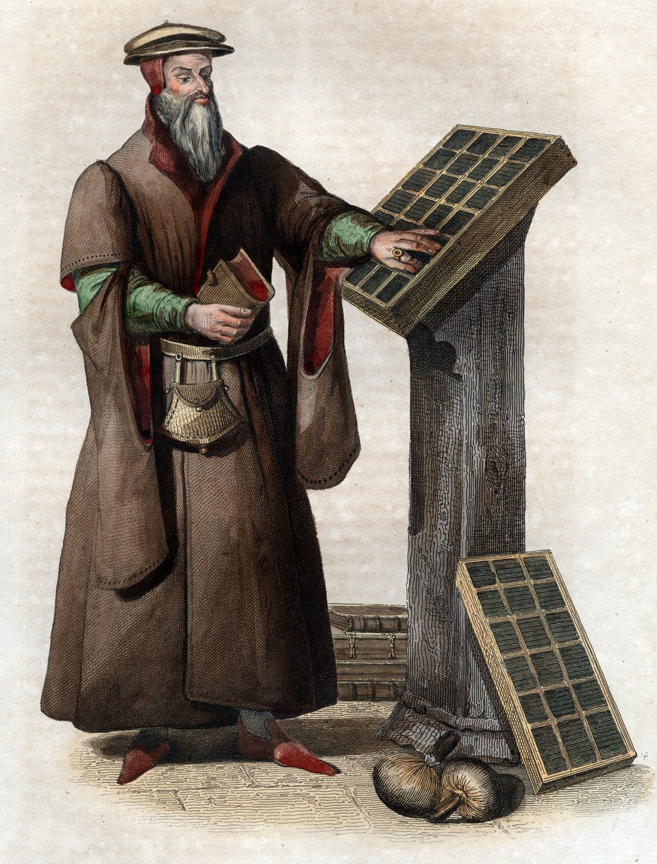 Robert I Estiennen (Robert Stephens) (1503-1559), ranskalaisen kirjapainon muotokuva. tekijältä French School