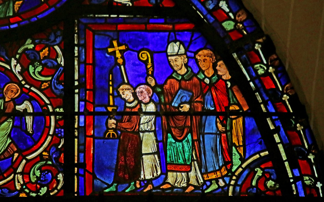 Kohtaus St. Martinin elämästä Chartresin katedraalista tekijältä French School