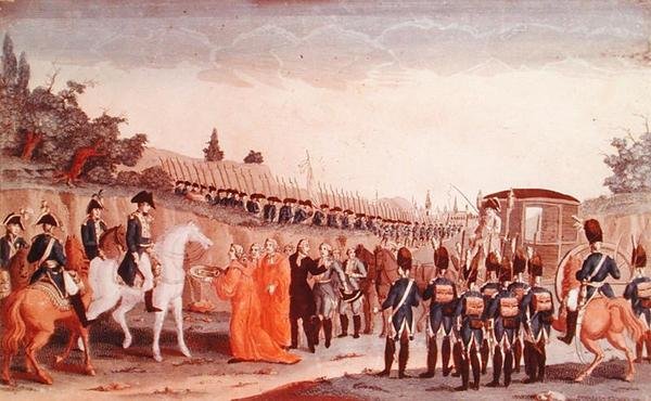 Berliinin tuomarit luovuttavat kaupungin avaimet Napoleonille, 1807 tekijältä French School