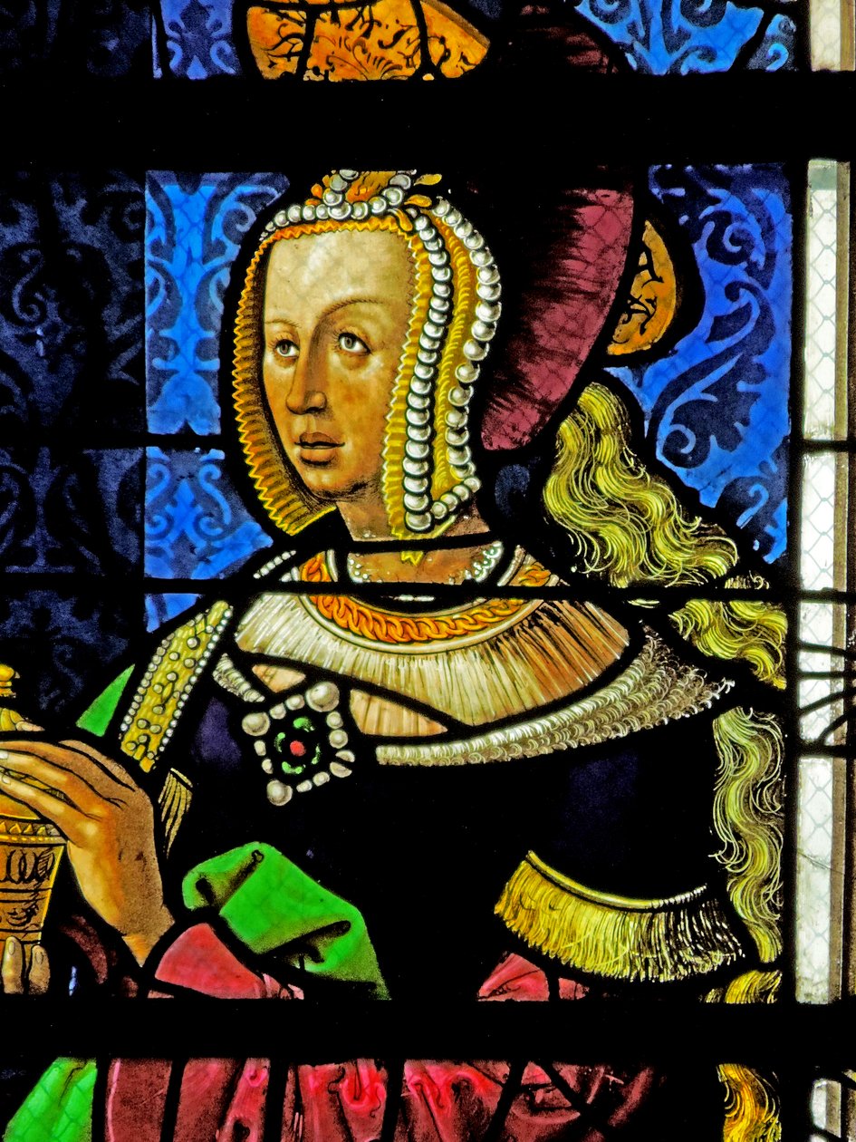 Ikkuna, jossa on Pyhä Maria Magdalena tekijältä French School