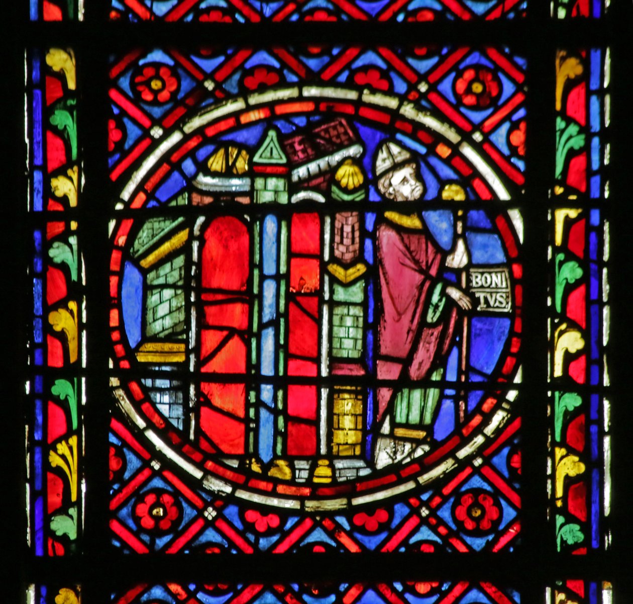 Ikkuna, jossa on kohtaus Saint Bonnet