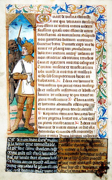 fol.78v, Kuolema sotilaan johdolla, Heures a l