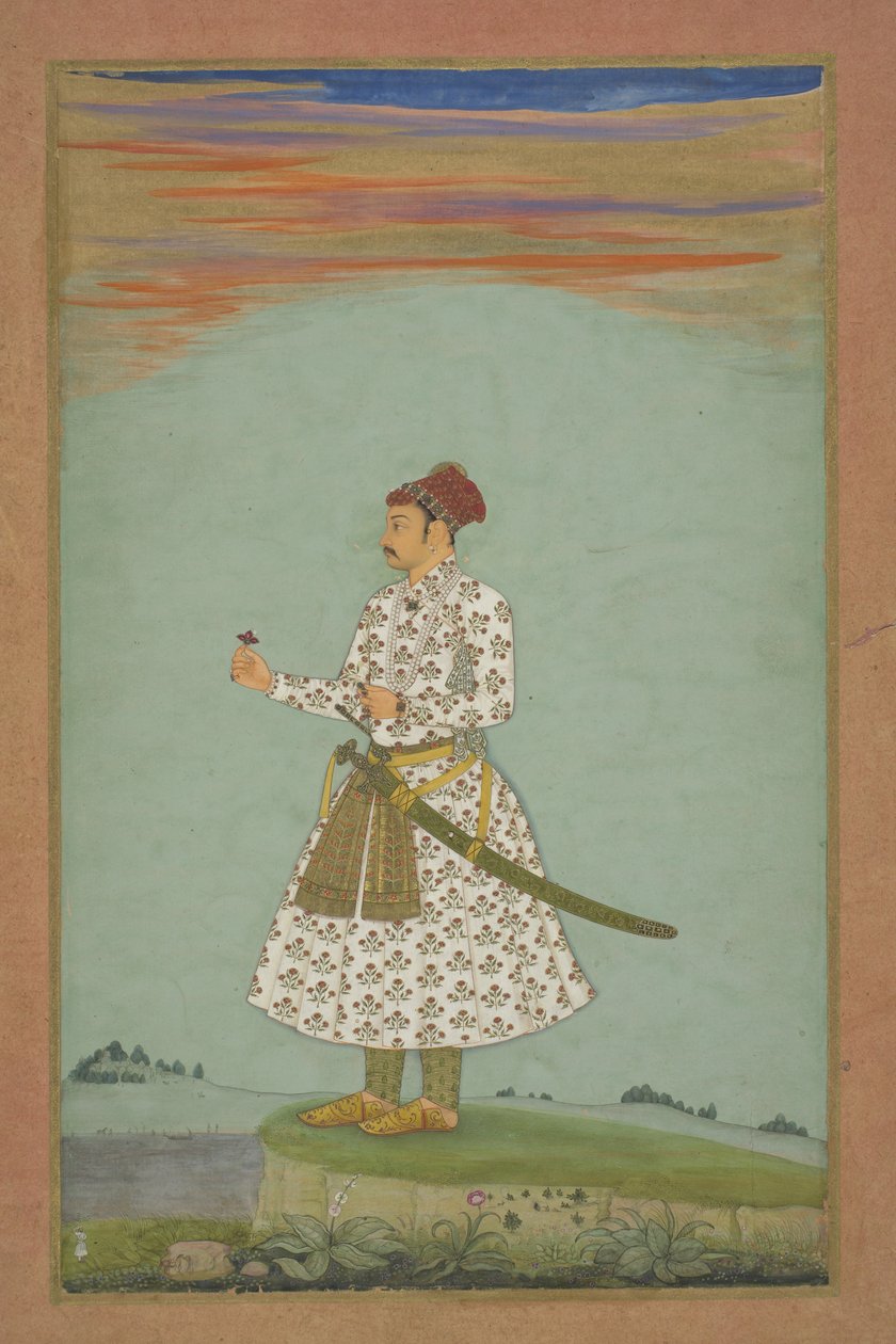 Amberin Maharaja Rama Singh (I), n. 1660 (guassi ja kulta levylle kiinnitettynä paperille) tekijältä Indian School