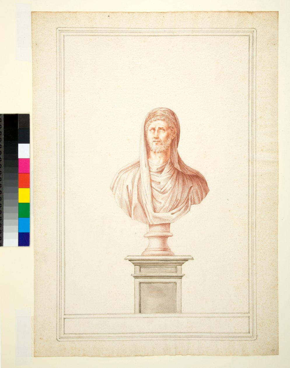 Rintakuva, 1700-1750 (punainen liitu) tekijältä Italian School