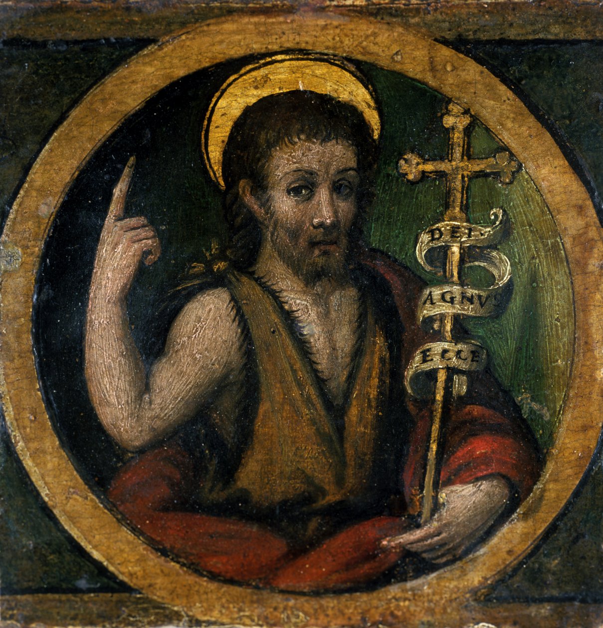 Johannes Kastaja (tempera poppelipuulla) tekijältä Italian School