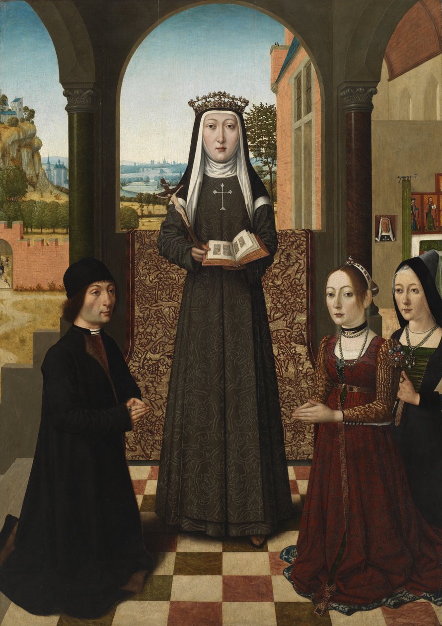 Huonekalut ja erilaiset esineet 1100- ja 1300-luvuilta tekijältä Master of the Baroncelli Portraits