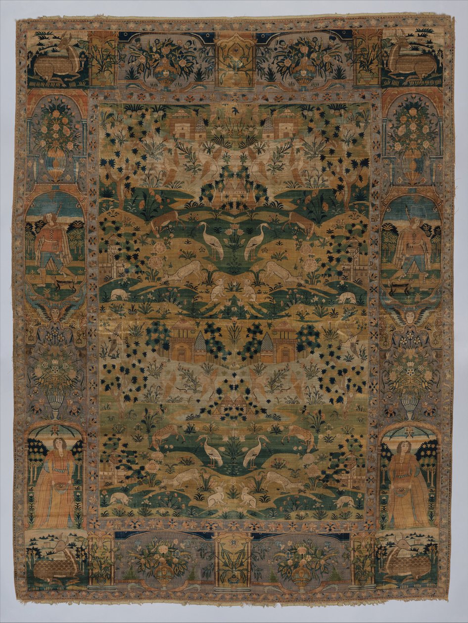 Kuvamatto metallikääreellä langalla, 1600-luku (silkki) tekijältä Persian School